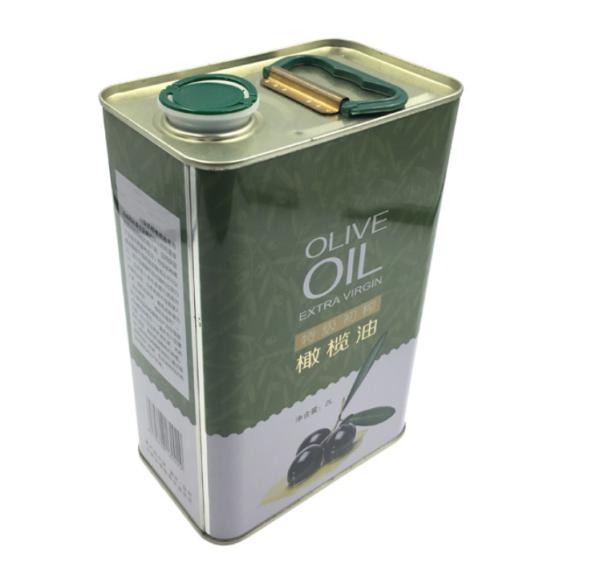 Waterproof 2L Rectangular Olive Oil Tin Cans CMYK Printing