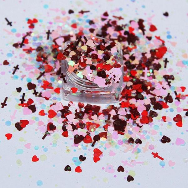 Gel UV Nail Art Glitter Mixes Shape Valentines Nail Glitter Paillettes for Other Holiday Supplies and Tattoo