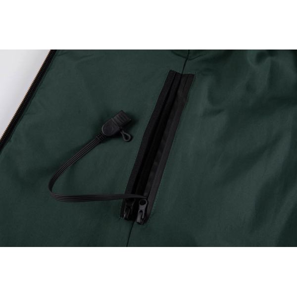 Women's Dark Green USB Heated Padded Vest with Slim Longline Fit and Built-in Heating System
