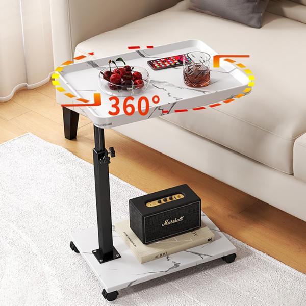 Coffee Side Table Home Living Room Furniture Small Bedside 2 Layers C Shaped End for Sofa