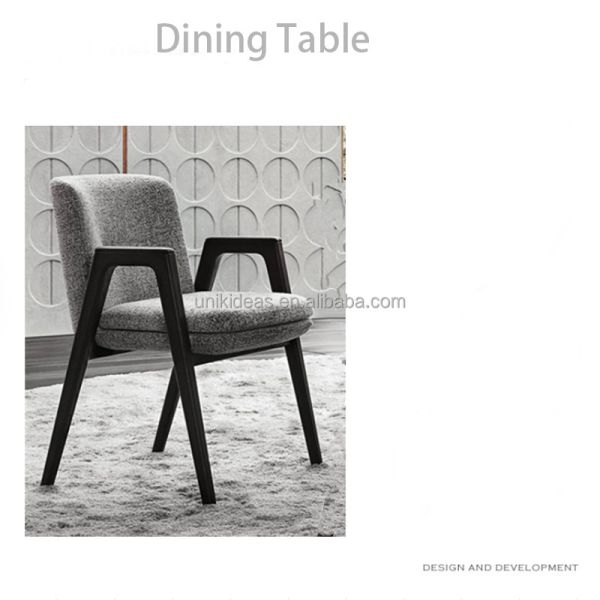 New Arrival Commercial Restaurant Seating Upholstered Dining Chair with Armrest Solid Wood Frame for Cafe Hotel Dining Room