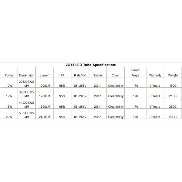 10W 12W 15W 22W  led  2G11 tube lamp 4pin  led  2G11 PL tube light SMD2835 indoor lighting home lighting AC85-265V