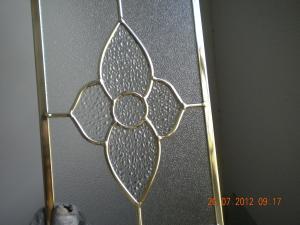 Figured Glass Panels For Kitchen Cabinets , Beveled / Flat Edge Glass For