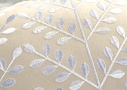 100% Cotton Luxury Throw Pillows , Leaves Pattern Embroidered Cushion Covers