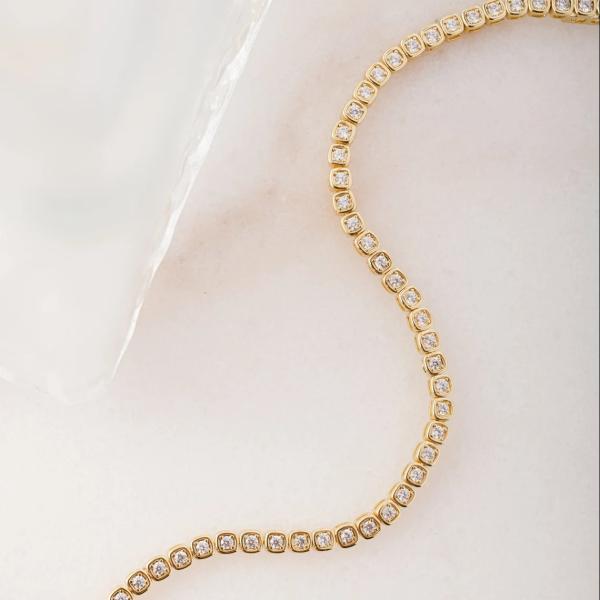 Bracelet de tennis en zirconium de 3 mm 925 argent 14K or plaqué bijoux unisexes