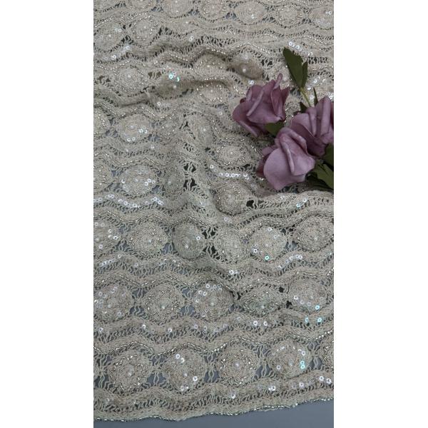 Corded Lace Fabric Sequin Polyester For New Season Luxary Evening Dresses Gowns