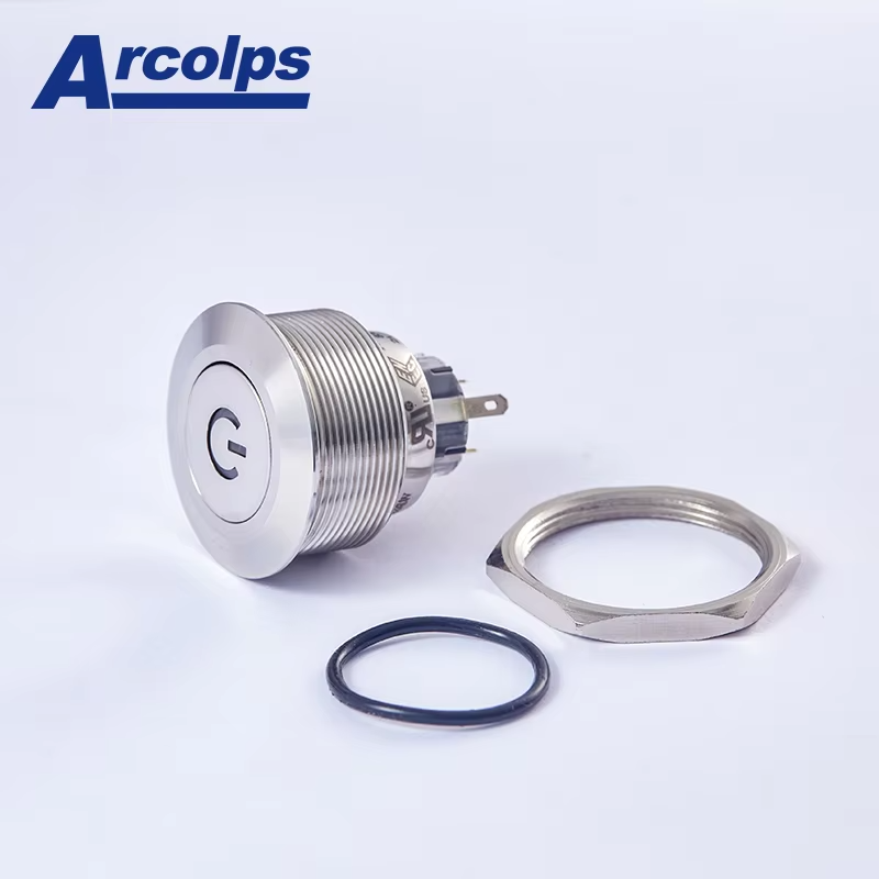30mm 2A Momentary Metal Push Button Switch Waterproof High Temperature