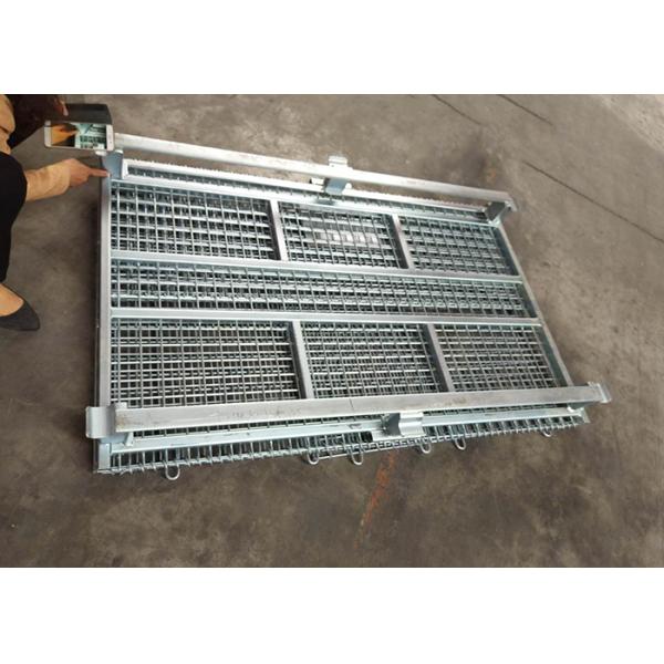 Fold - Able Galvanized Welded Metal Basket Wire Storage Cage For Warehouse
