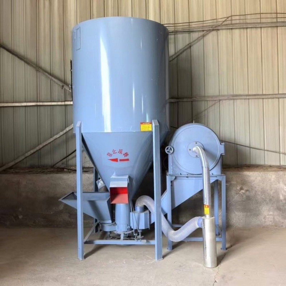 Custom 300-2000 Kg/H High Output Vertical Feed Crusher Mixer for Poultry Livestock Grain Feed Processing