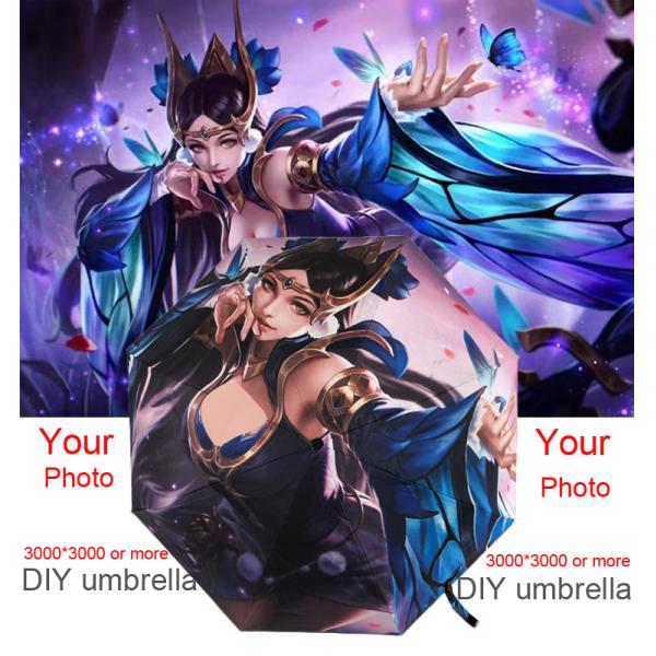 Manual Control 21 Inch 8 Bone Umbrella with Customized Personality Picture Pattern