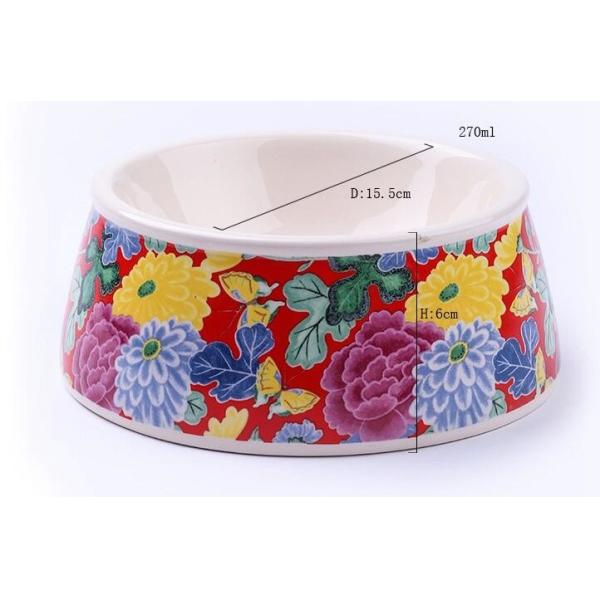 Lovely Personalized portable pet dog food water bowl ceramic plastic, Drink Dispenser Dog Cat Feeder Water Bowl, pet bow