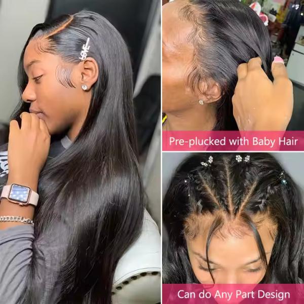 13x4HD Lace Front Wig Bone Straight Human Hair Wig PrePlucked