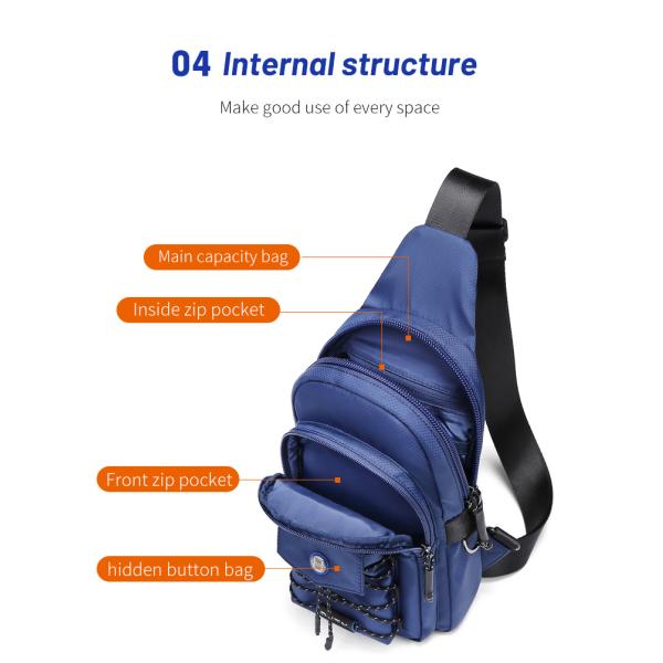 ODM OEM Oxford Textile Sports Crossbody Chest Sling Bags 18*9*28cm