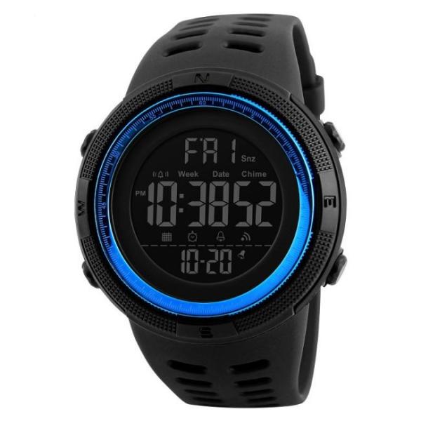 O plutônio dos homens conduziu de aço inoxidável conduzido 49mm impermeável do relógio de Digitas para trás
