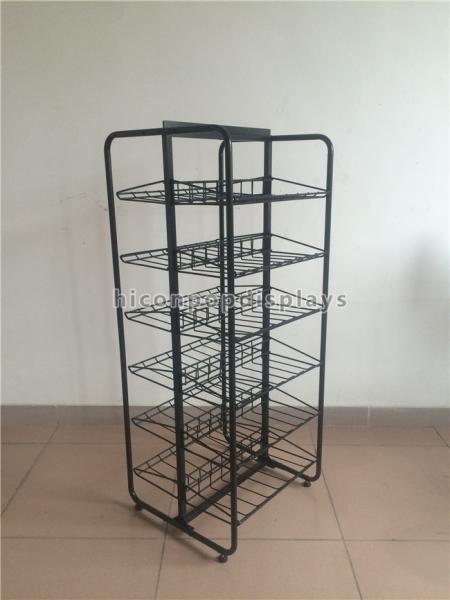 High End Clothing Store Fixtures 5 Shelves Double Sided Display Stand For Caps