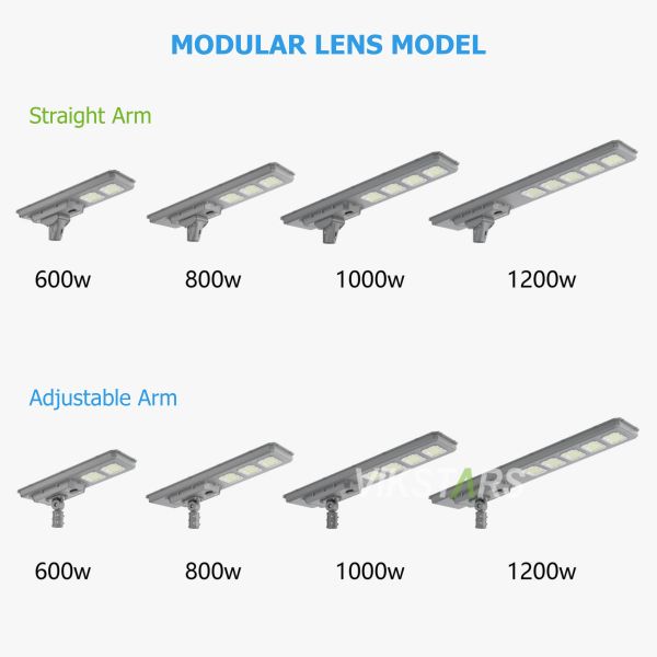 Nouveau lampadaire solaire bidirectionnel IP66 LED Lumière solaire de jardin 600W 900W Tout en un Lampes solaires de paysage