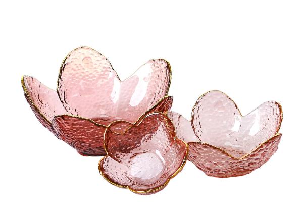 16cm Sakura Shaped Solid Colored Glass Salad Bowl Dia 16cm