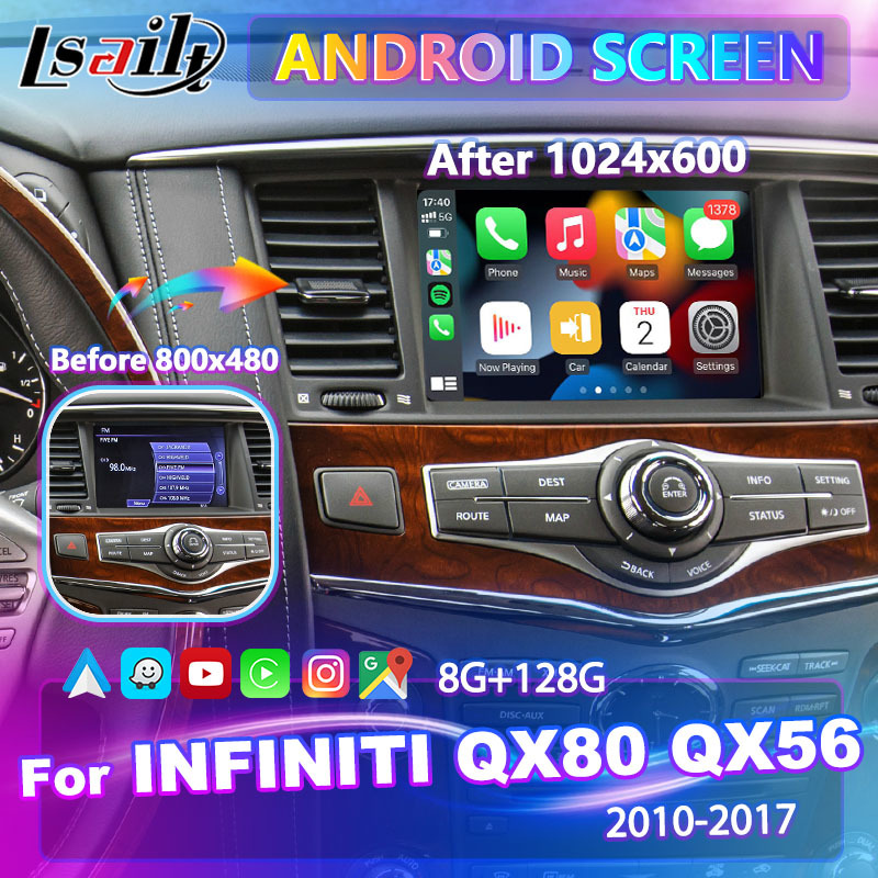 Lsailt Android Carplay Multimedia Screen for 2010-2017 Infiniti QX80 QX56