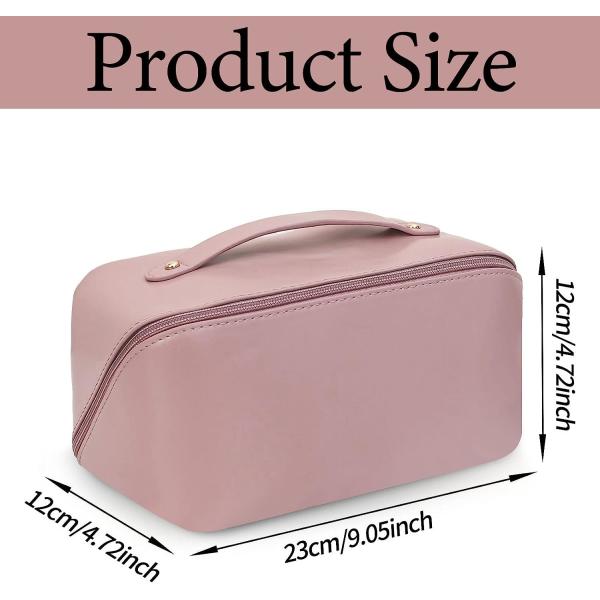 Shockproof Leather Double Layer Makeup Bag Clear Cosmetic Bag With Zipper