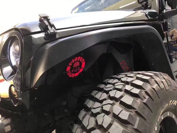 Aluminium Wheel Inner Fenders Kits Fit for Wrangler JK 07+,Style:skull head ,,Poison Spider,OE type,1 / 2 twisted teeth