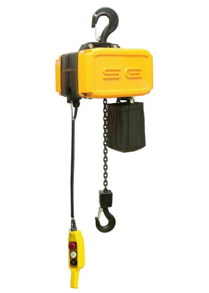 Small Yellow 500kg Electric Chain Hoist For Construction   , Lifting Speed 8 m / Min
