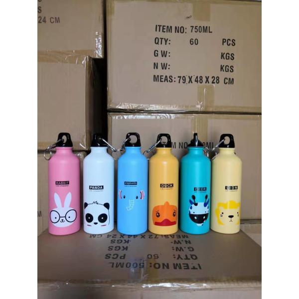 750mL Water Bottles With Carabiner Portable Aluminum Water Bottle Leakproof Water Jug For Hiking Travel Outdoor Sports Gym Fitness