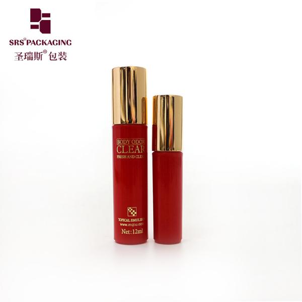 RPA-5ML Bulk Price Red Empty Roller Bottle for Eye Care Under Eye Roller Ball with Gold Screw Cap Factory Sale