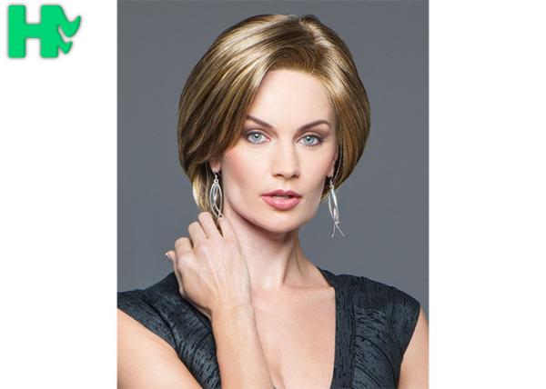 Silk Straight Short Heat Safe Synthetic Wigs No Shedding Professional