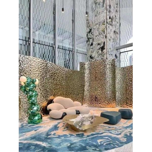 AISI 304 PVD Цвет Желтый Титан/Шампанское Золото Водяная волна Нержавеющая сталь Металлический лист