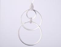 Des cercles ronds Forme de collection géométrique Pendentif avec pierres CZ 925 Argent Sterling bijoux accessoire Argent sterling argent pendentif argent cz pendentif Géométrie