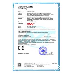 Optical Network Video Technologies (Shenzhen) Co., Ltd. Certifications