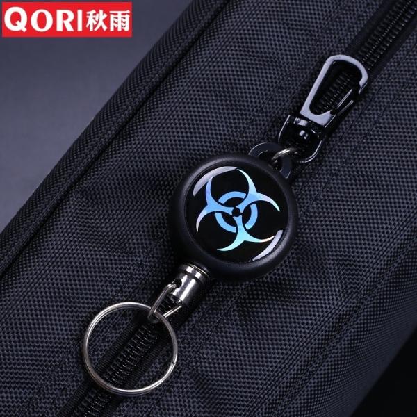 Deyi Badge Reel Heavy Duty Retractable Keychain With All Metal Carabiner Key Ring Fishing Cycling Hiking