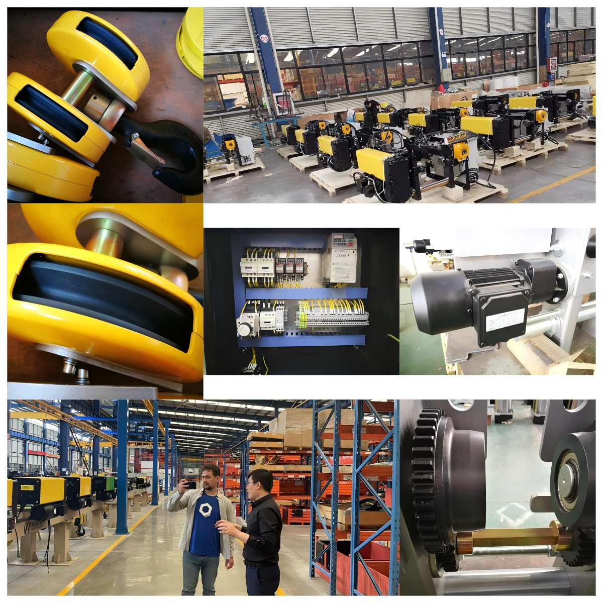 Standard Headroom Electric Wire Rope Hoist With Motor Trolley Designed Double Speed
