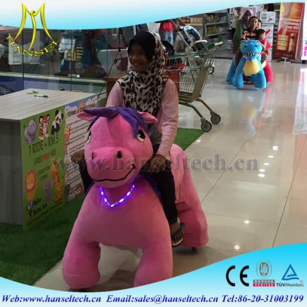 Hansel kids fun center coin operated plush unicorn electric scooter