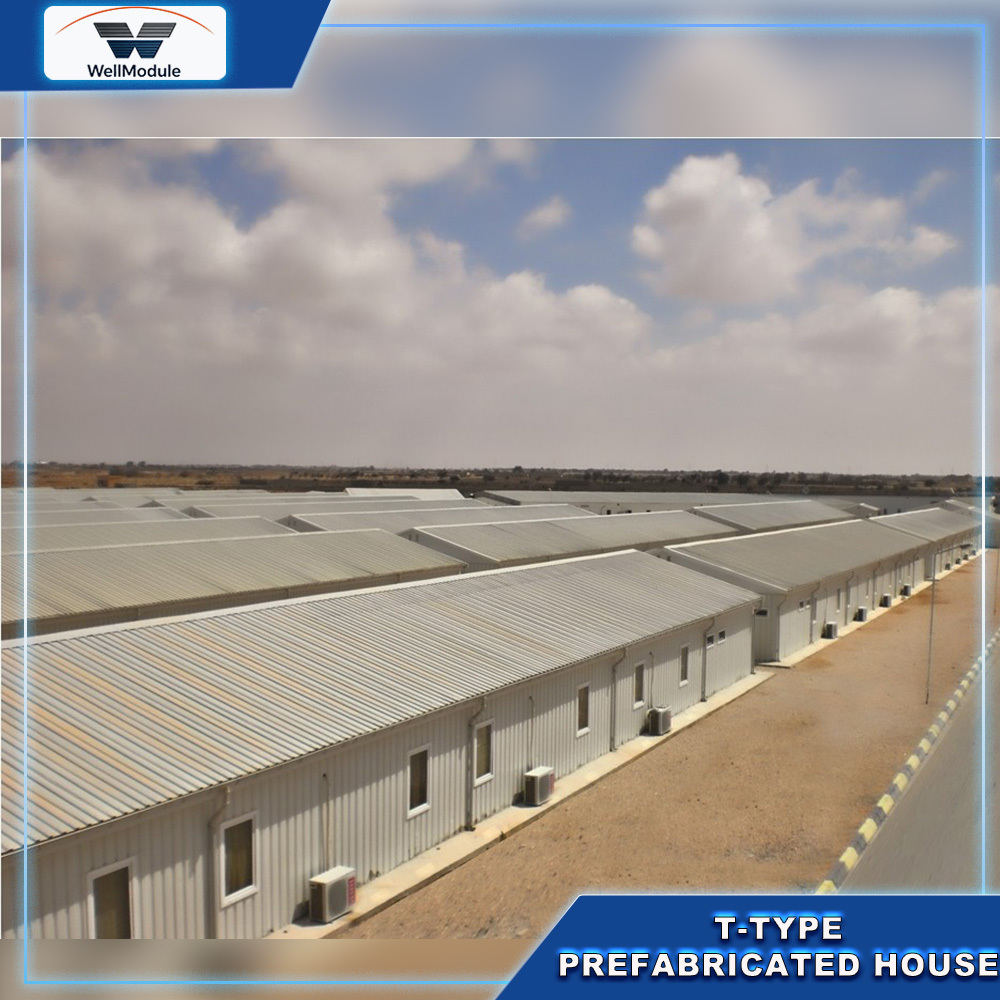 T Type Prefabricated Building Solution with Fast Installation for Construction Sites, Industrial Camps and Temporary Housing Projects