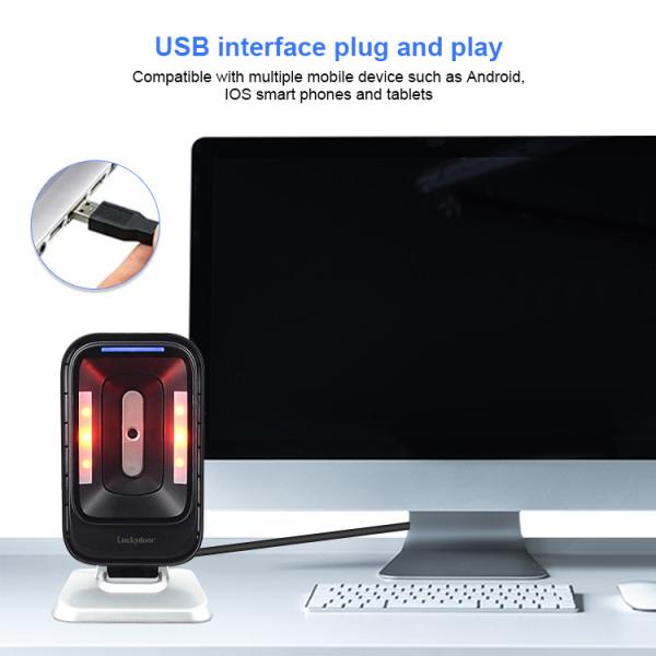 USB настольного всенаправленного блока развертки штрихкода 2D хэндс-фри связал проволокой автоматический воспринимать изображения