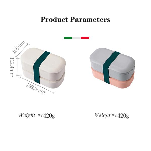 Rectangle BPA Free Eco Custom Logo Plastic Storage Bento Box with Cutlery and Movable Divider