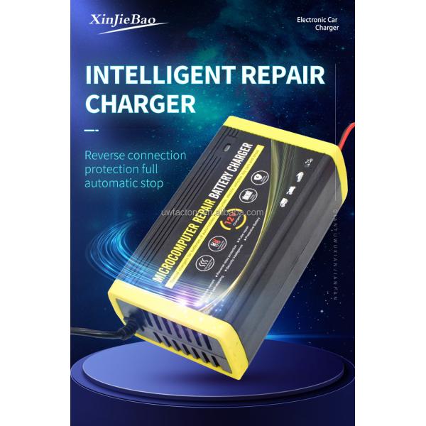 LCD Display Intelligent Battery Charger 12V 6A 8A for Microcomputers Motorcycles Trucks and Cars 90% Charging Efficiency