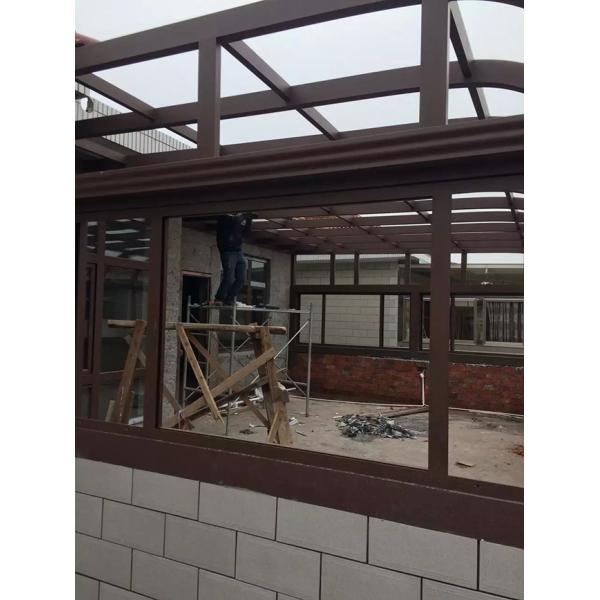 Powder Coating / Wood Grain Extruded Aluminum Framing Profiles For Sunroom