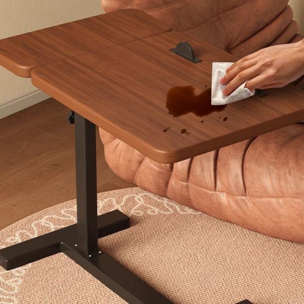 Overbed Table Mobile Computer Desk, Adjustable Height, Laptop Cart C Shaped Side for Sofa Bedroom Living Room