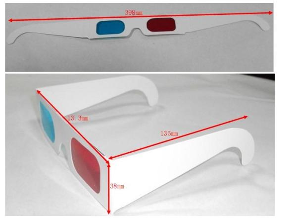 Popular anaglyph 3d glasses red cyan For Normal PC / 3D Books And 3D Magazines