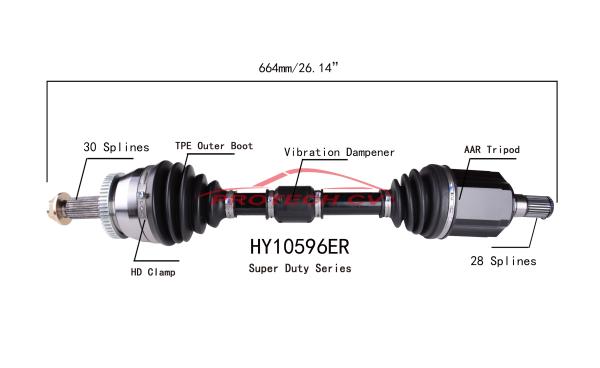 2013-2018 Hyundai Santa Fe CV Axle Assembly HY10596ER Axle Shaft Assembly