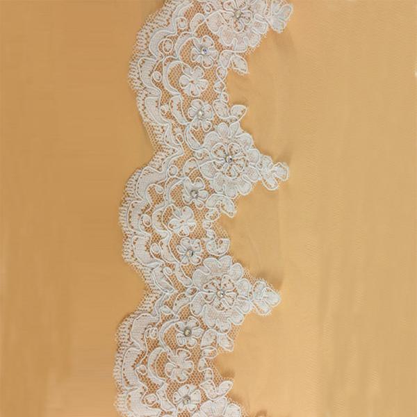 3m Ivory Bridal Veil Jacquard Lace Edge with Cord