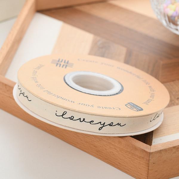 13mm Logotipo por atacado fita de algodão estilo literário embalagem de flores caixa de presente decoração fita bolo buquê