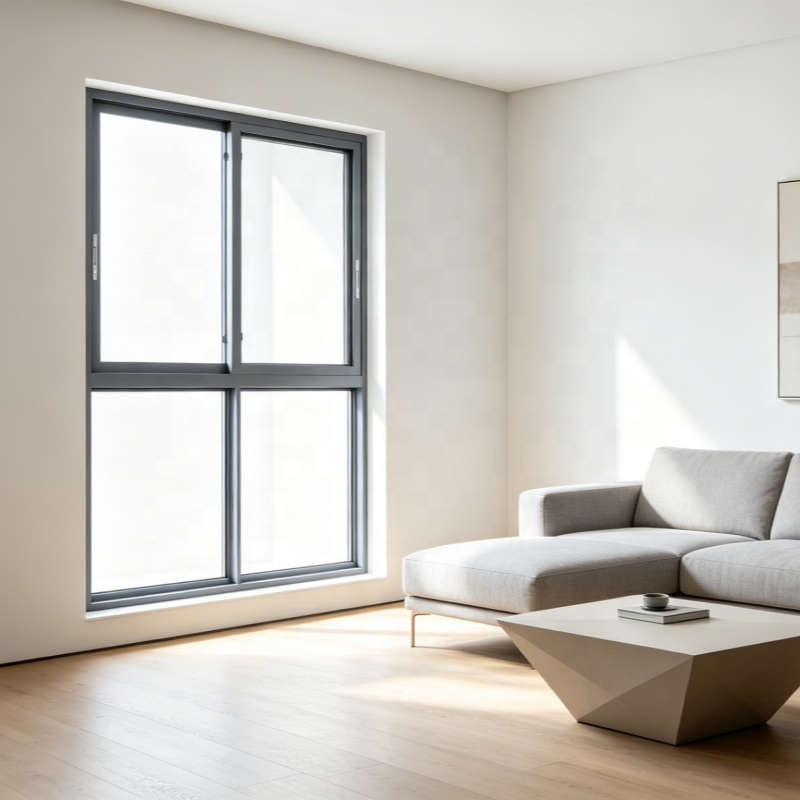 Customized Aluminum Alloy Frame Sliding Windows Modern Manual Double Glass for Bedroom Bathroom Villa Hotel