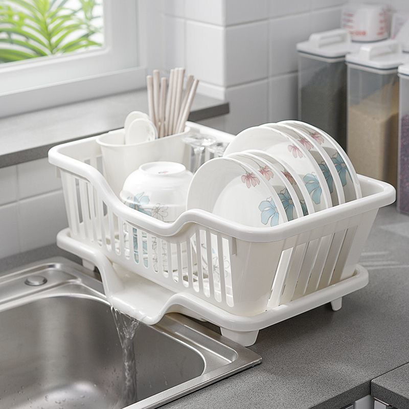 Household Fabric Dish Bowl Drain Tray Storage Rack Tableware Counter Top Chopsticks Filter Water for Kitchen