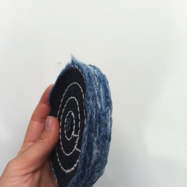 Blue Denim Jean Cotton Buffing Wheel 4 100mm For Mirroring Metal Stainless Steel Polishing