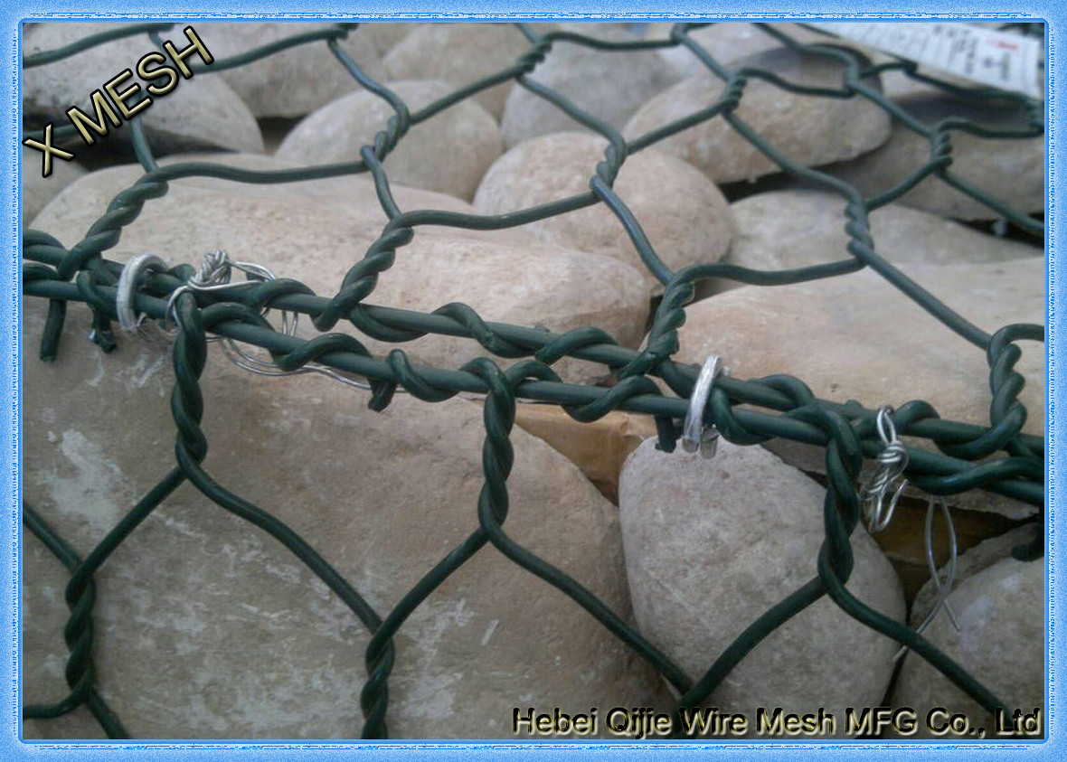 ASTM A 975 ПВХ с покрытием Gabion Baskets Двойная витая тканая сетка Fit Riverbank