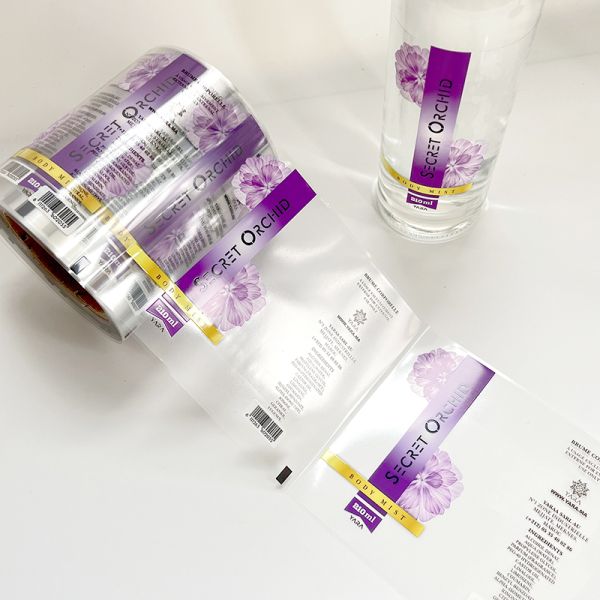 Custom Vinyl Clear Transparent Sticker Water Juice Beverage Cosmetic Bottle