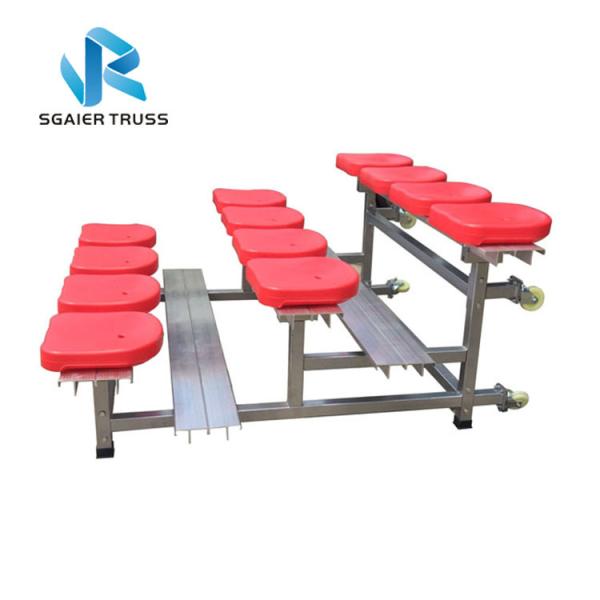 Portable 2 Row Aluminum Bleachers , Environmentally Friendly Padded Stadium Seats With Backs